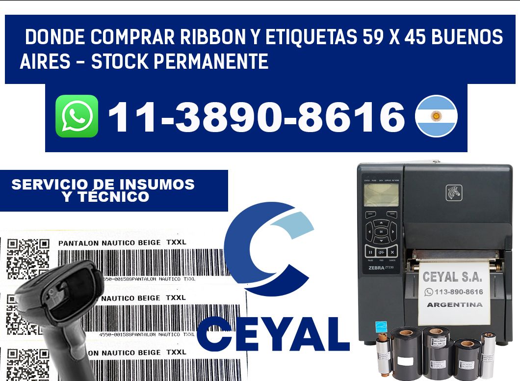 Donde Comprar ribbon y etiquetas 59 x 45 Buenos Aires - Stock permanente