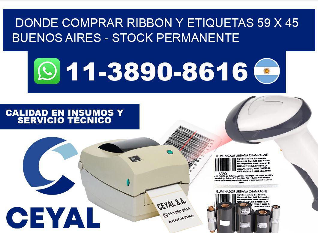Donde Comprar ribbon y etiquetas 59 x 45 Buenos Aires - Stock permanente