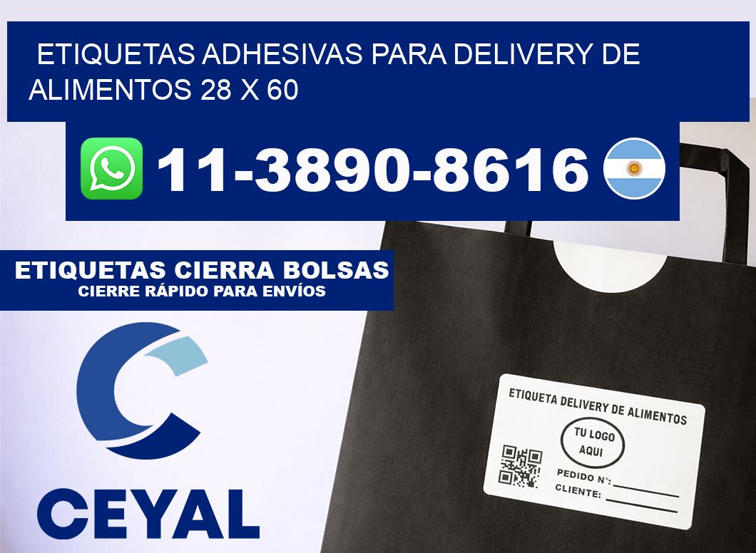 ETIQUETAS ADHESIVAS PARA DELIVERY DE ALIMENTOS 28 x 60