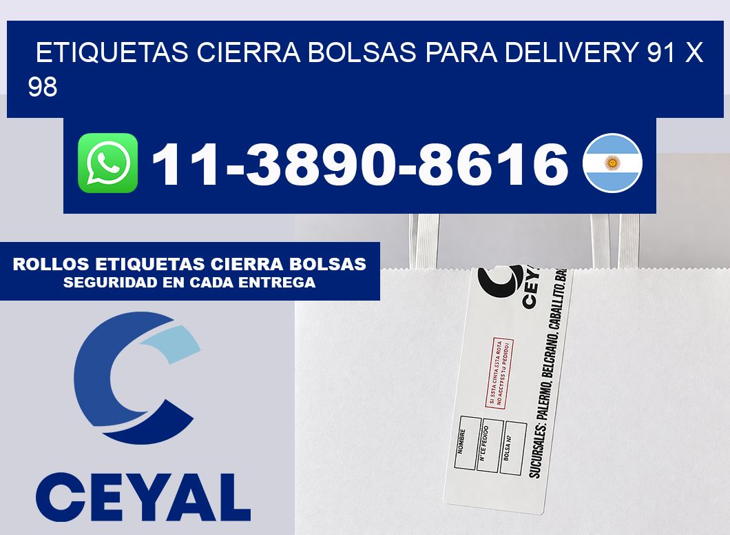 ETIQUETAS CIERRA BOLSAS PARA DELIVERY 91 x 98