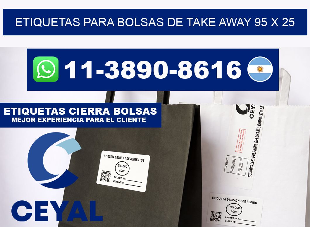ETIQUETAS PARA BOLSAS DE TAKE AWAY 95 x 25