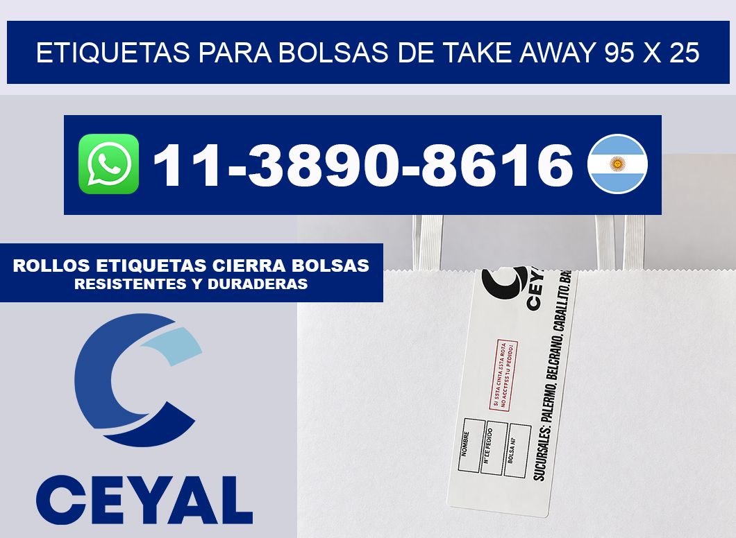ETIQUETAS PARA BOLSAS DE TAKE AWAY 95 x 25