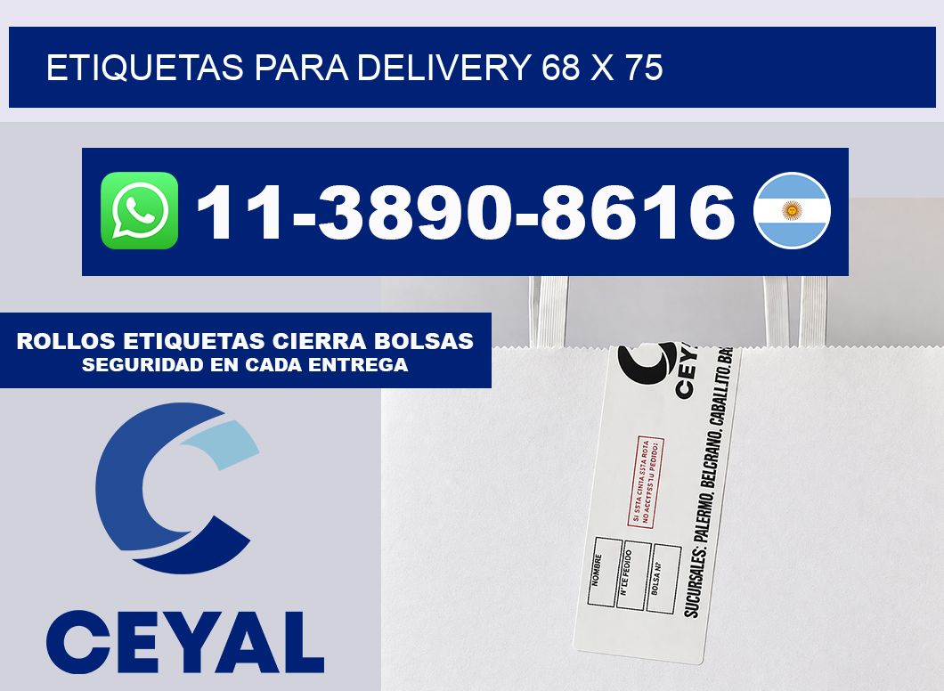ETIQUETAS PARA DELIVERY 68 x 75