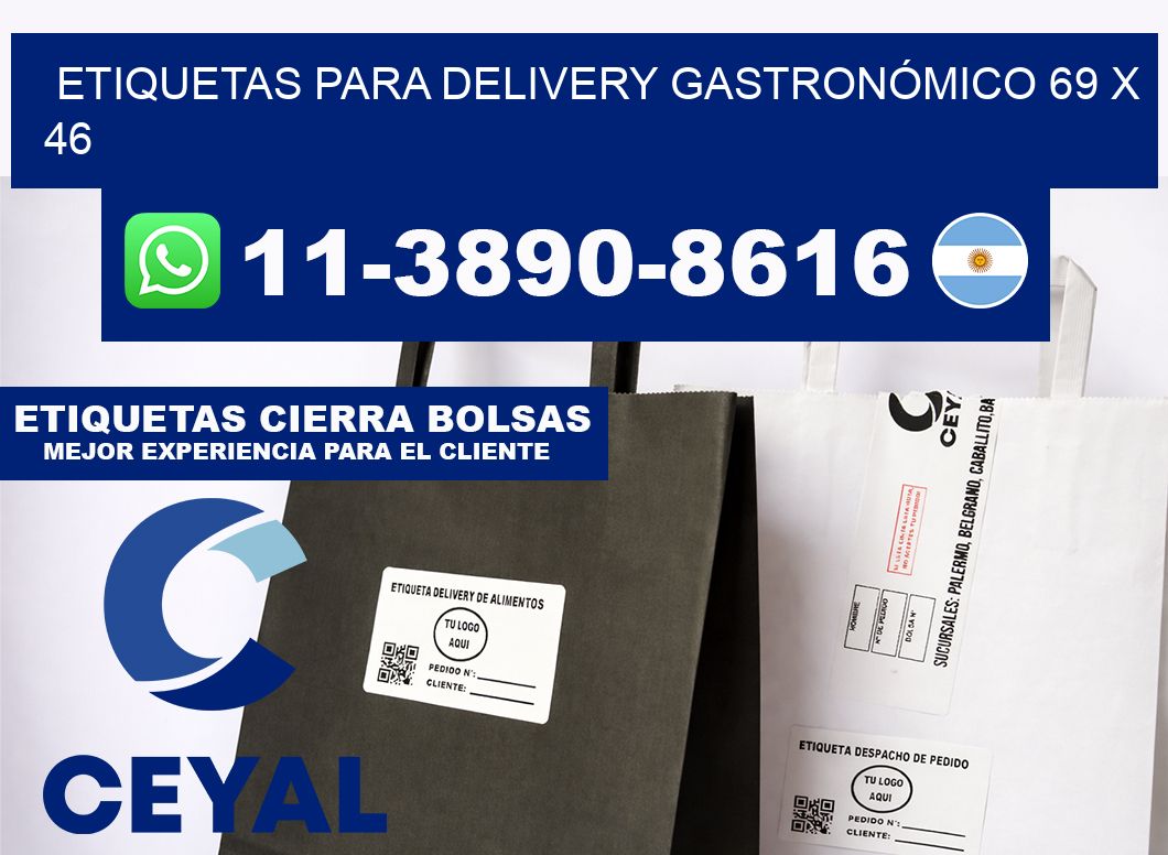 ETIQUETAS PARA DELIVERY GASTRONÓMICO 69 x 46