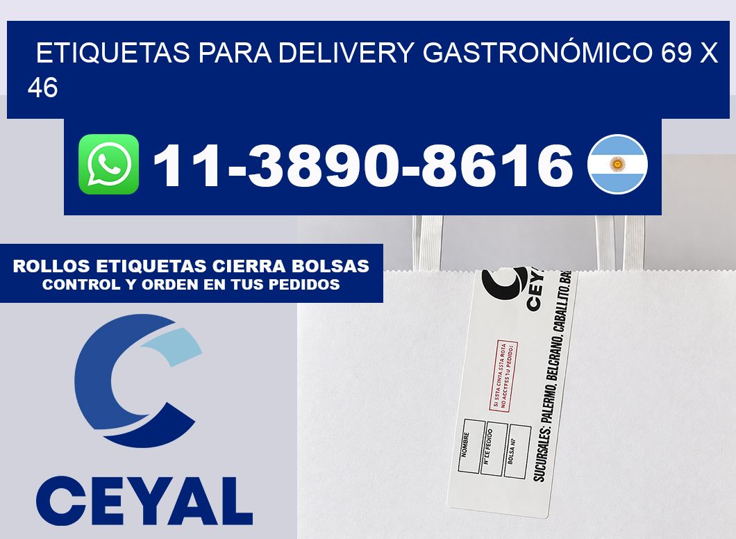 ETIQUETAS PARA DELIVERY GASTRONÓMICO 69 x 46