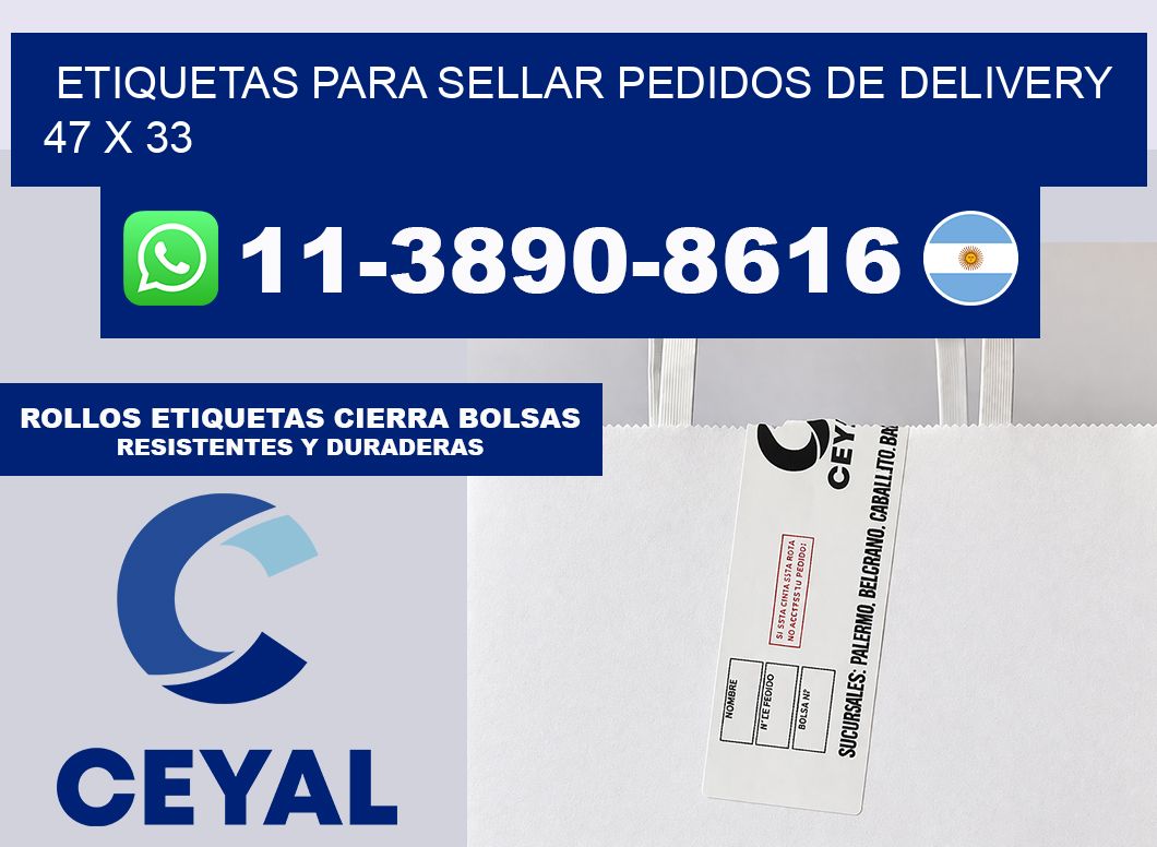 ETIQUETAS PARA SELLAR PEDIDOS DE DELIVERY 47 x 33