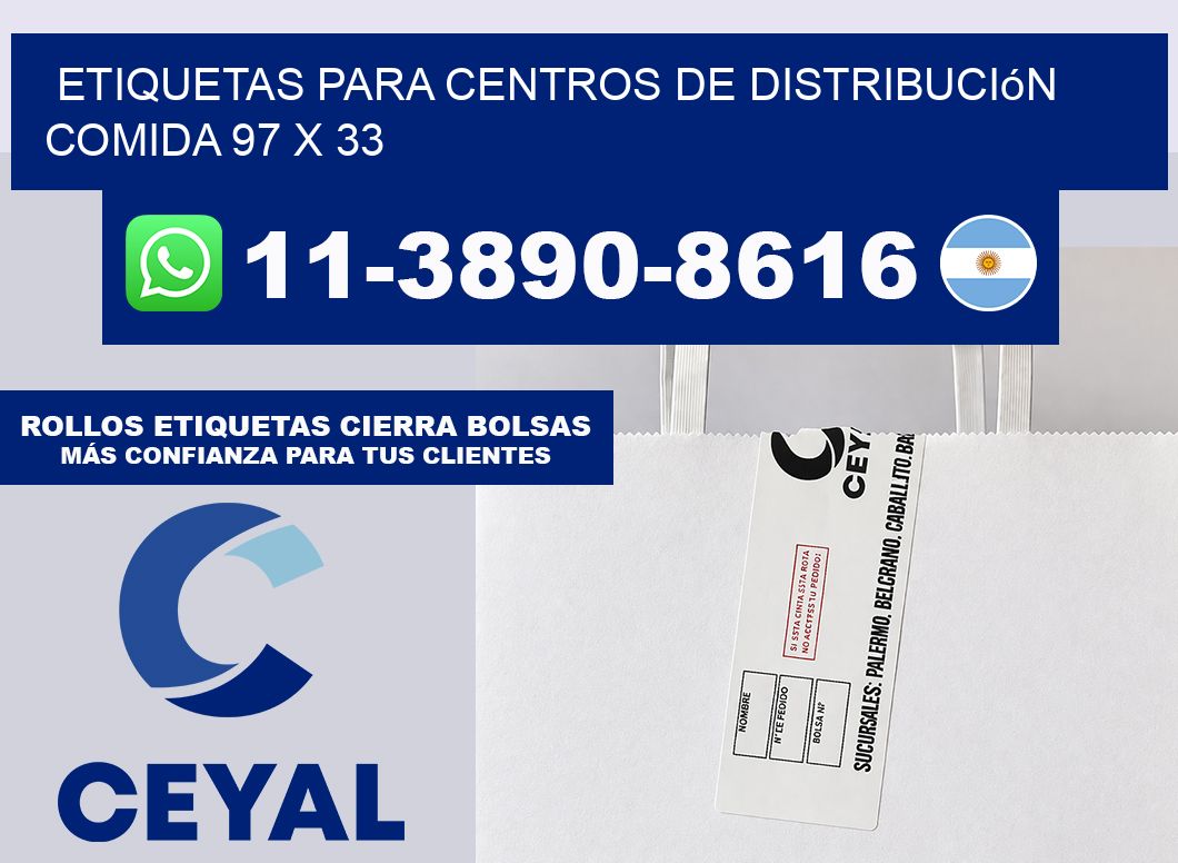 Etiquetas para centros de distribución comida 97 x 33