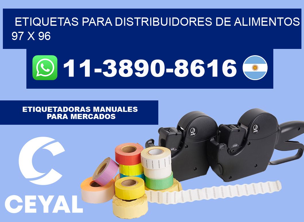 Etiquetas para distribuidores de alimentos 97 x 96