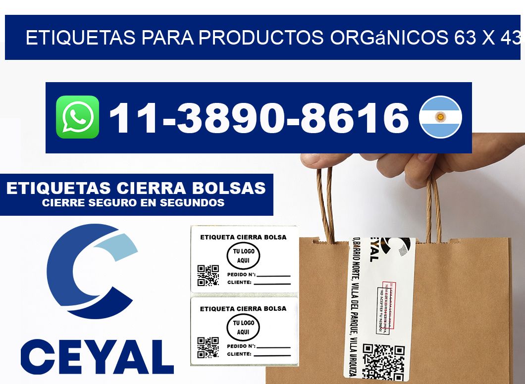 Etiquetas para productos orgánicos 63 x 43