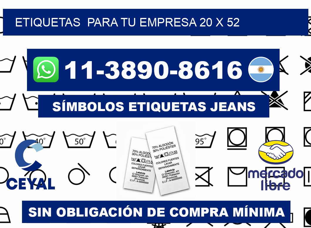 Etiquetas para tu empresa 20 x 52
