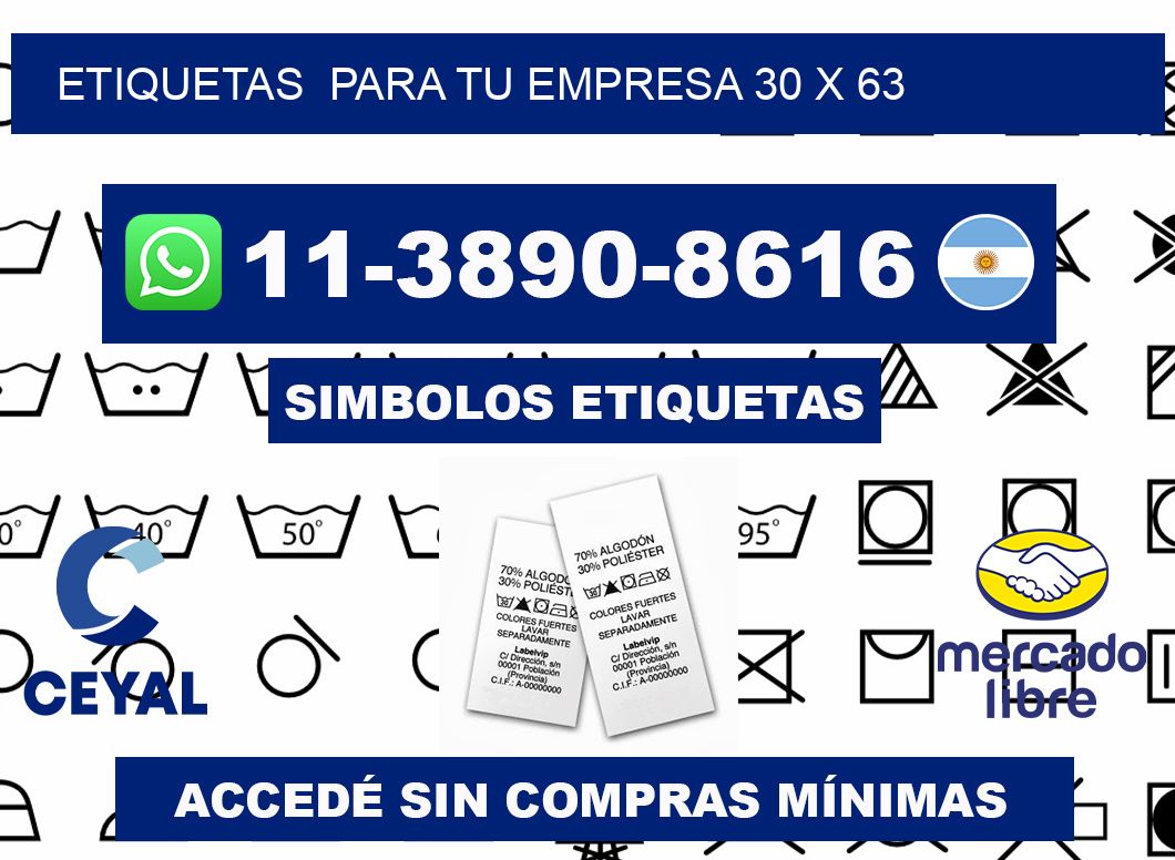 Etiquetas  para tu empresa 30 x 63