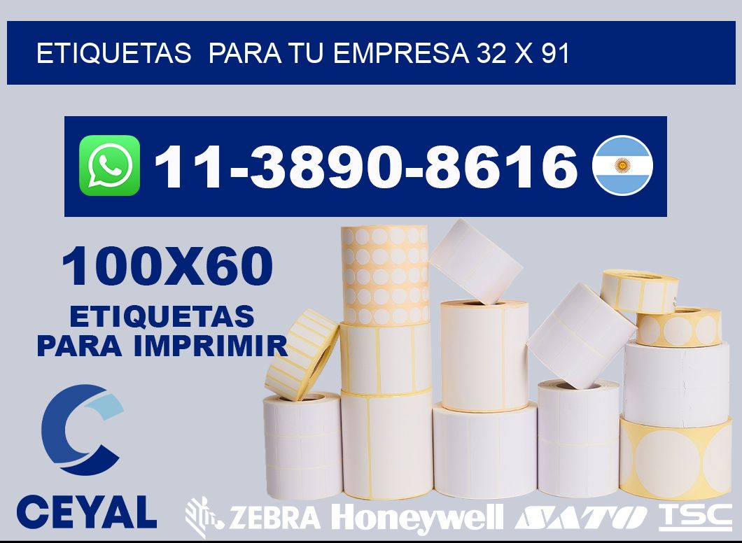 Etiquetas  para tu empresa 32 x 91