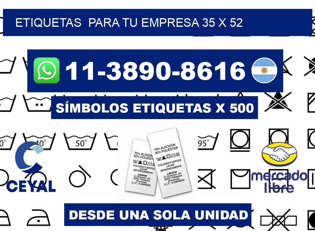 Etiquetas  para tu empresa 35 x 52