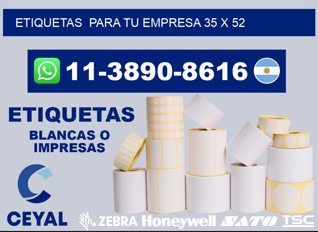 Etiquetas  para tu empresa 35 x 52
