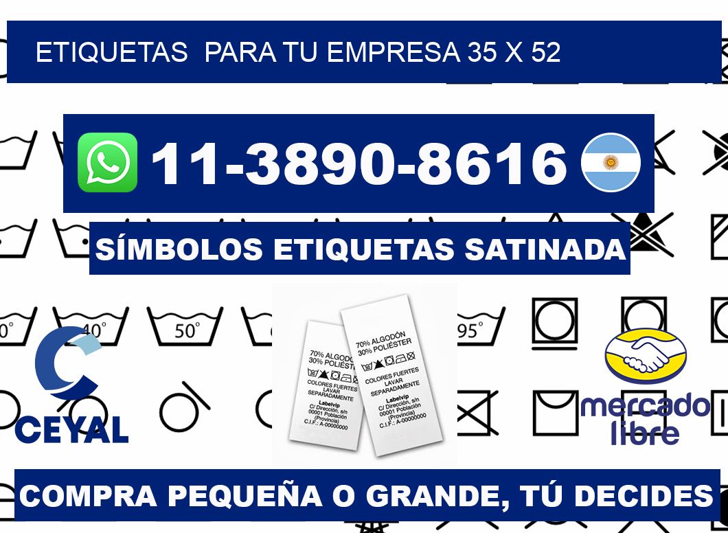 Etiquetas  para tu empresa 35 x 52