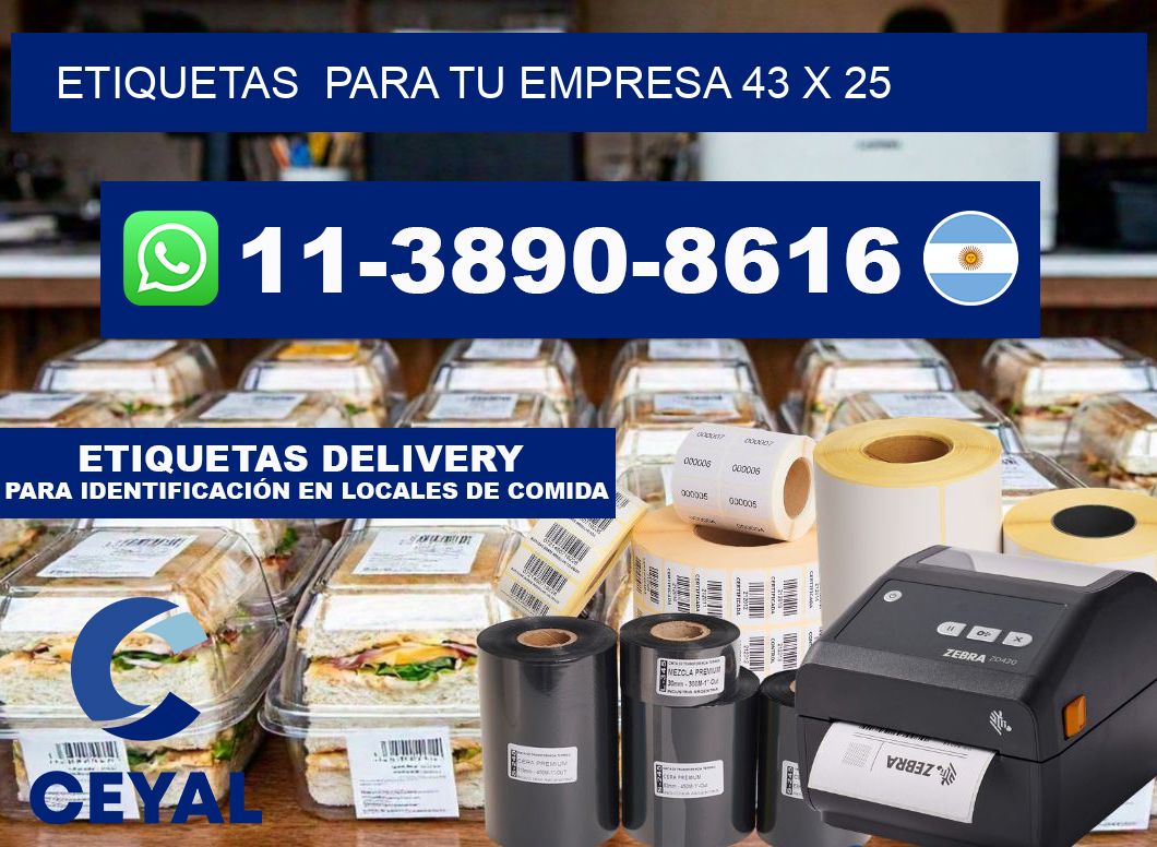 Etiquetas  para tu empresa 43 x 25