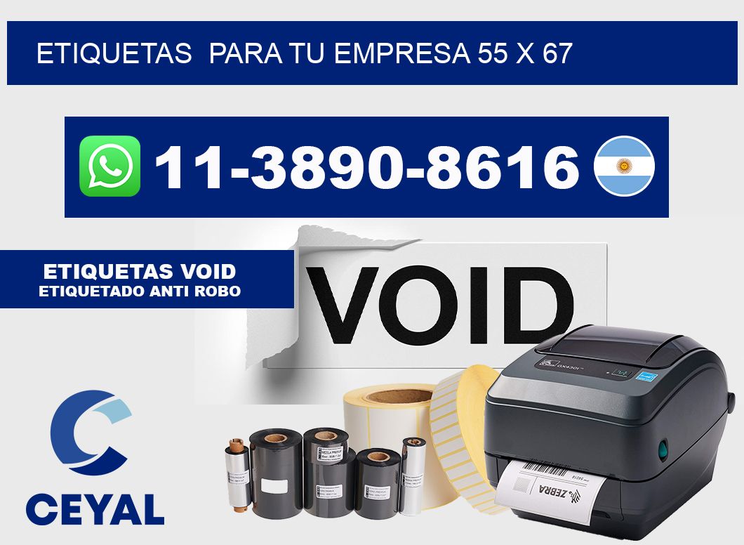 Etiquetas  para tu empresa 55 x 67