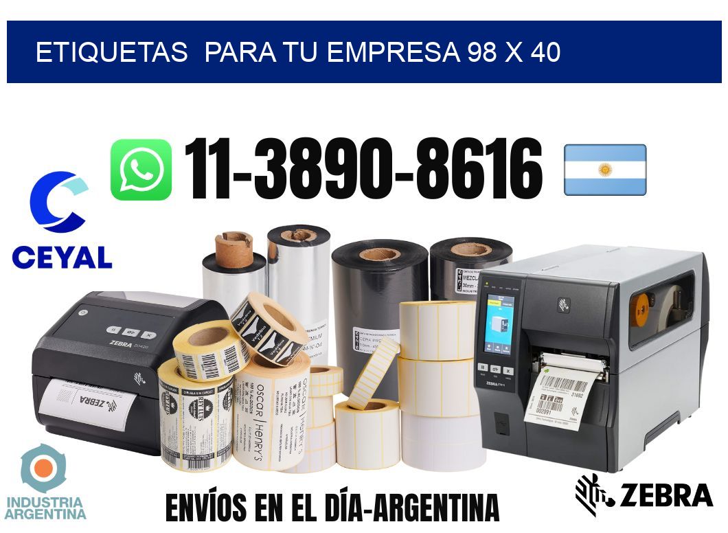 Etiquetas para tu empresa 98 x 40