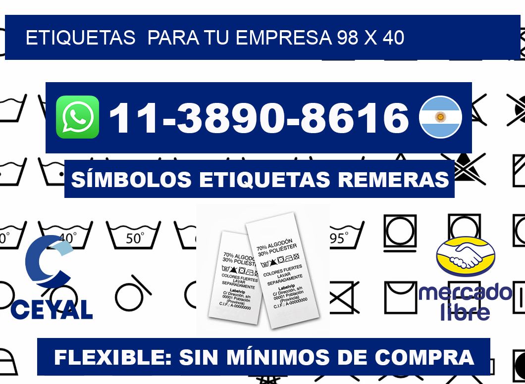 Etiquetas para tu empresa 98 x 40
