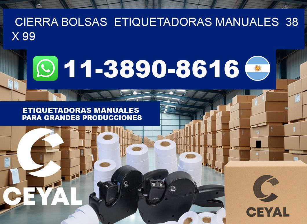 cierra bolsas  Etiquetadoras Manuales  38 x 99