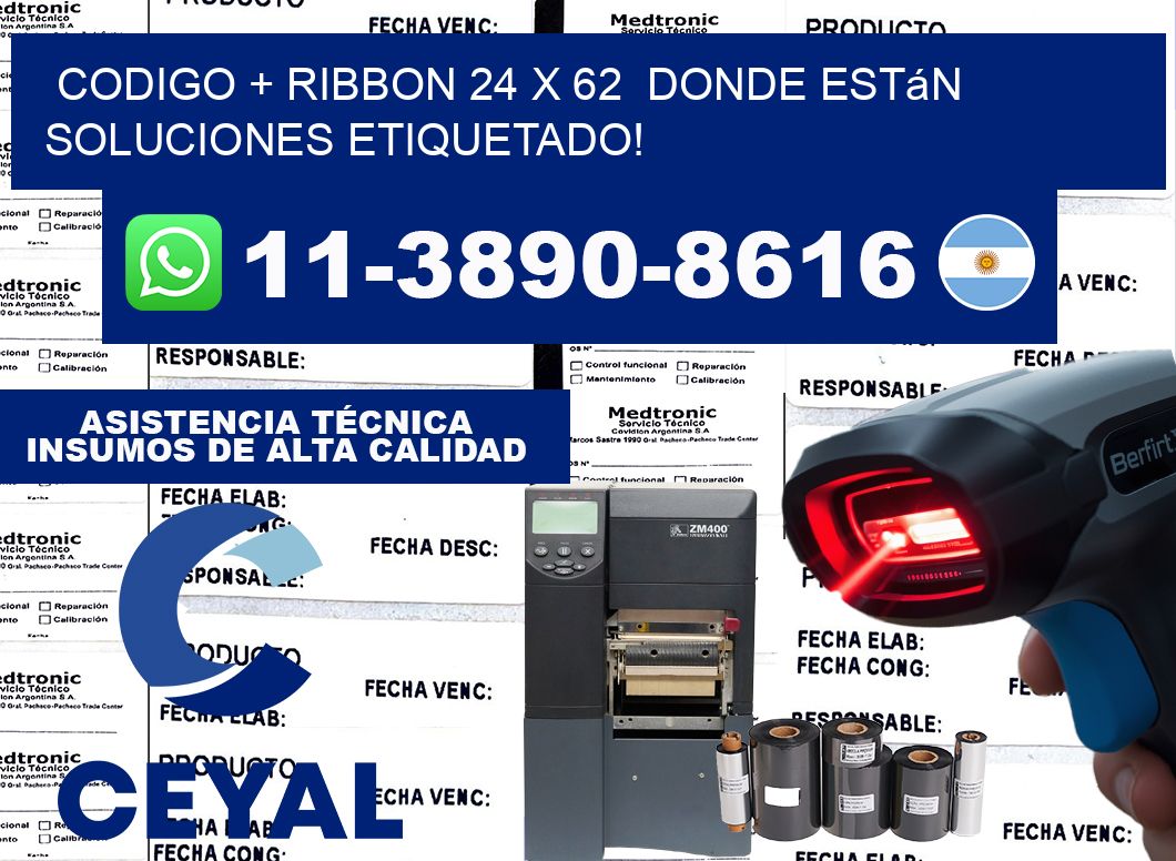 codigo + ribbon 24 x 62  donde están soluciones etiquetado!
