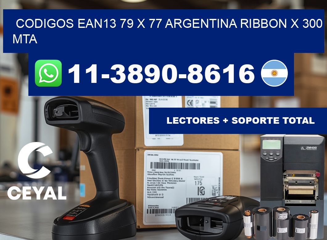 codigos ean13 79 x 77 argentina ribbon x 300 mta