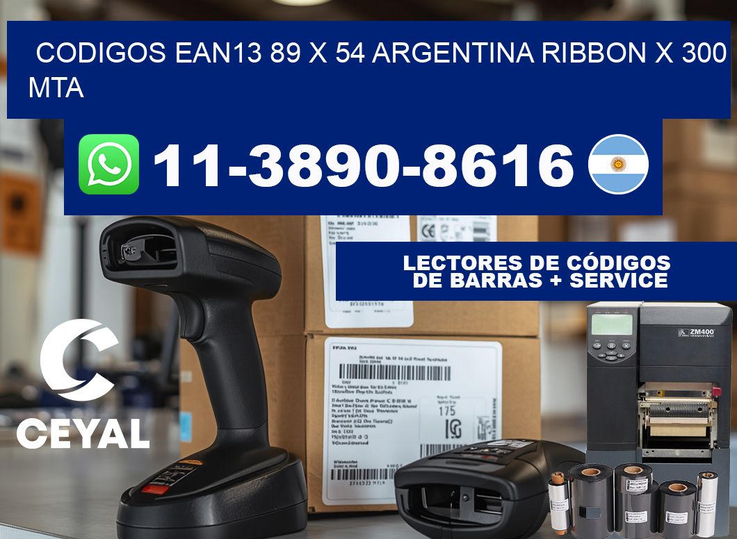 codigos ean13 89 x 54 argentina ribbon x 300 mta