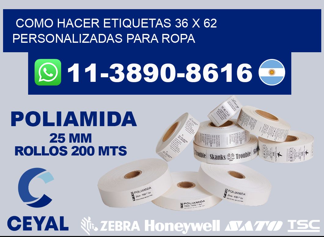 como hacer etiquetas 36 x 62 personalizadas para ropa