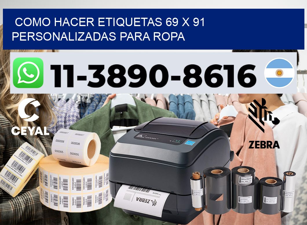 como hacer etiquetas 69 x 91 personalizadas para ropa