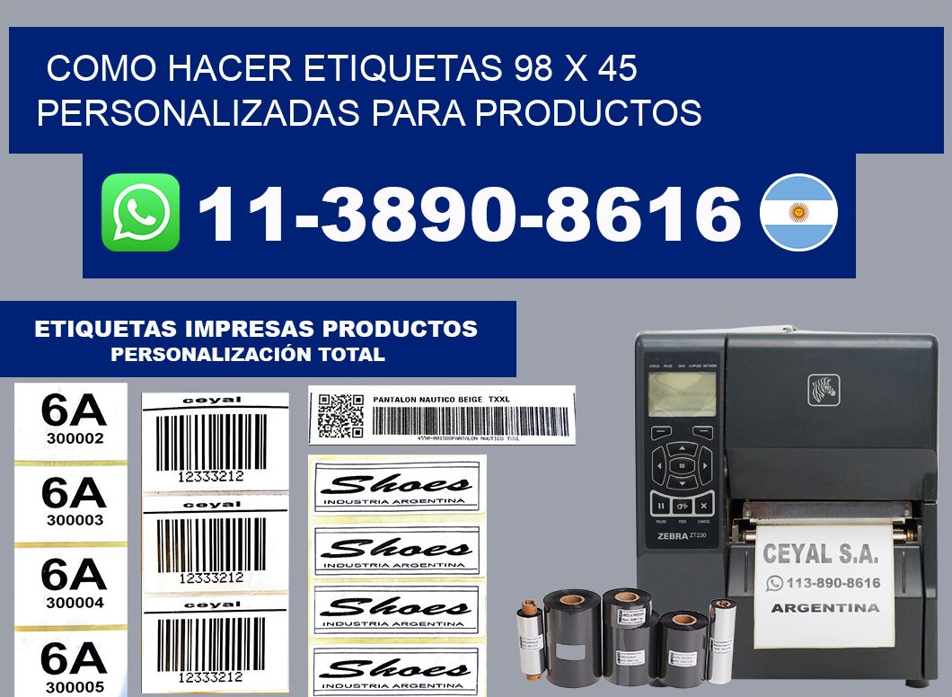 como hacer etiquetas 98 x 45 personalizadas para productos