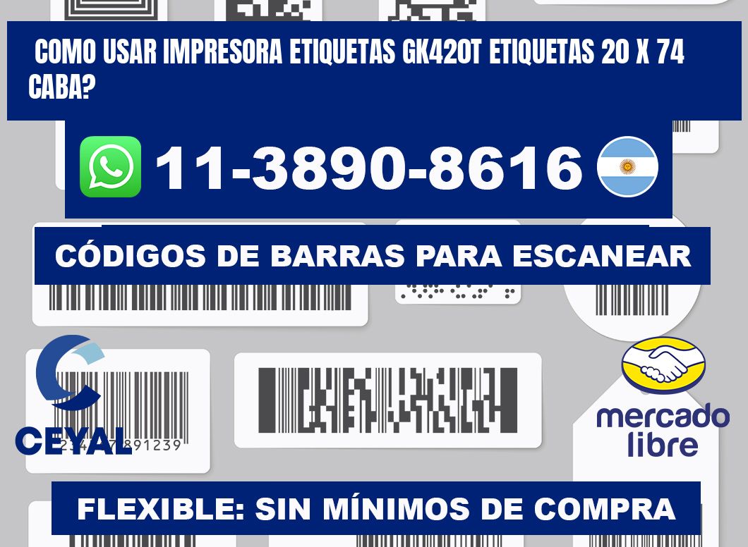 como usar impresora etiquetas gk420t etiquetas 20 x 74 CABA?