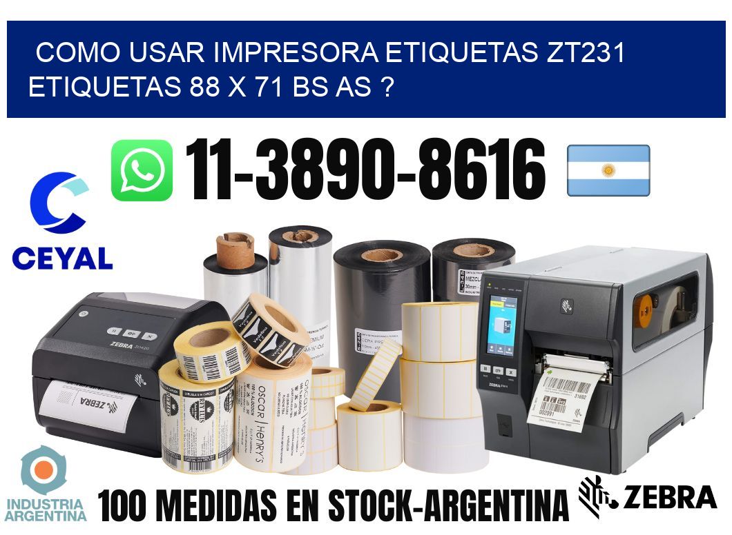 como usar impresora etiquetas zt231 etiquetas 88 x 71 BS AS ?