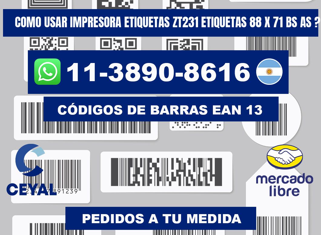 como usar impresora etiquetas zt231 etiquetas 88 x 71 BS AS ?