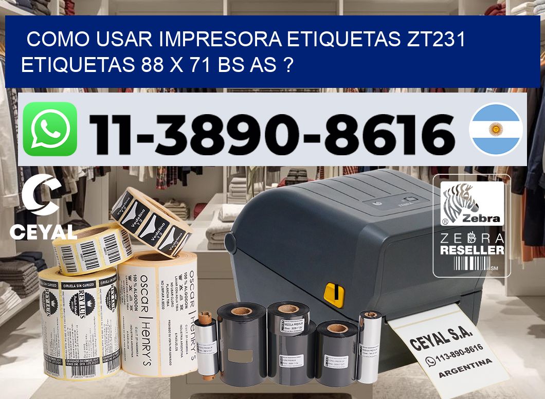 como usar impresora etiquetas zt231 etiquetas 88 x 71 BS AS ?