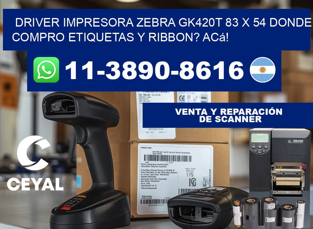 driver impresora zebra gk420t 83 x 54 Donde compro etiquetas y ribbon? Acá!