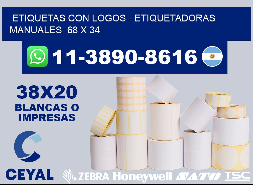 etiquetas con logos - Etiquetadoras Manuales 68 x 34