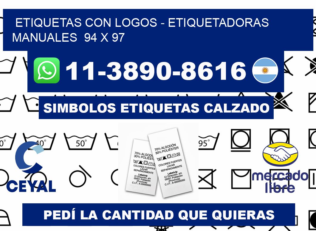 etiquetas con logos - Etiquetadoras Manuales  94 x 97
