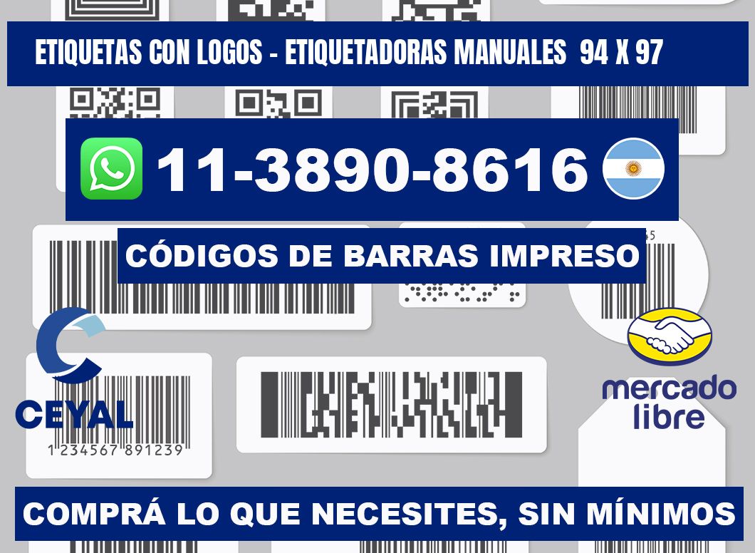etiquetas con logos - Etiquetadoras Manuales  94 x 97