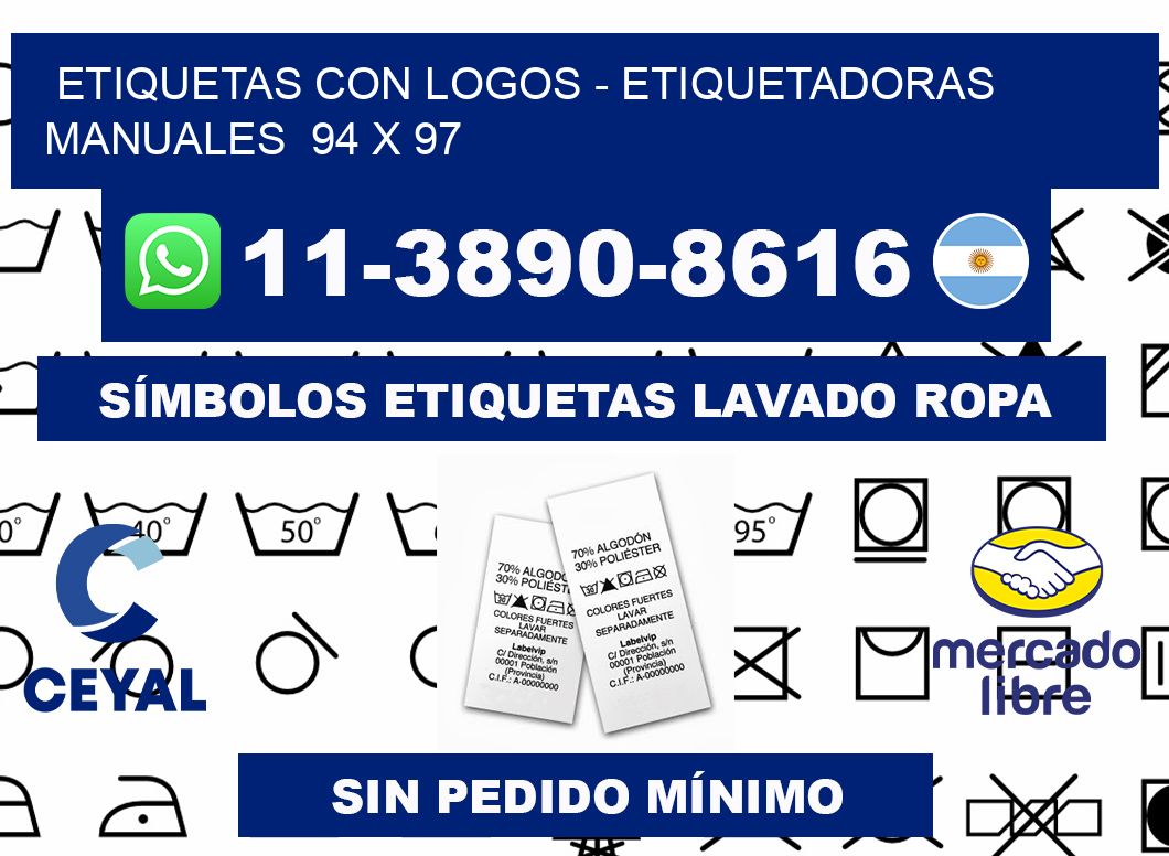etiquetas con logos - Etiquetadoras Manuales  94 x 97