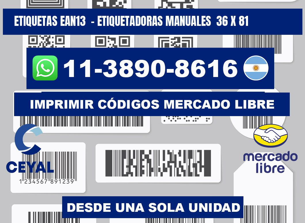 etiquetas ean13  - Etiquetadoras Manuales  36 x 81