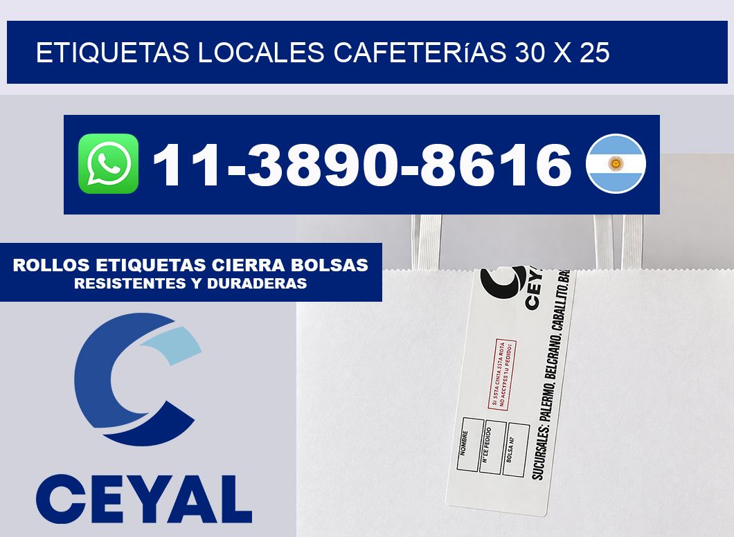 etiquetas locales cafeterías 30 x 25
