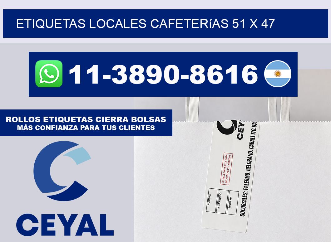 etiquetas locales cafeterías 51 x 47