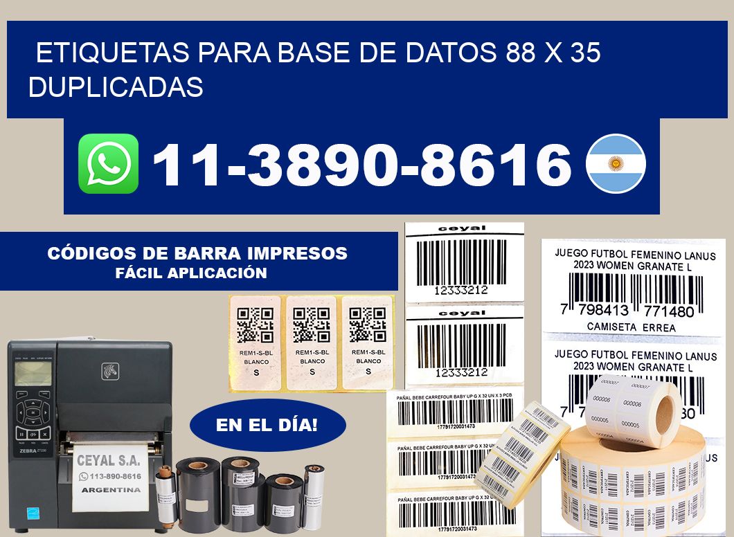 etiquetas para base de datos 88 x 35 duplicadas