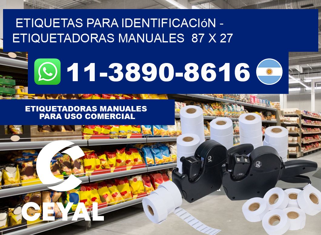 etiquetas para identificación - Etiquetadoras Manuales  87 x 27