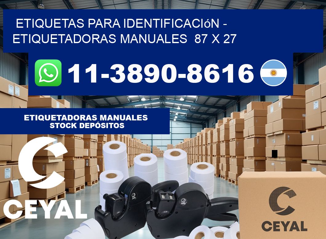 etiquetas para identificación – Etiquetadoras Manuales  87 x 27