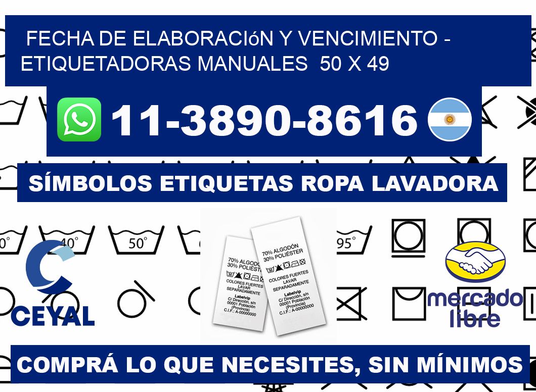fecha de elaboración y vencimiento - Etiquetadoras Manuales  50 x 49