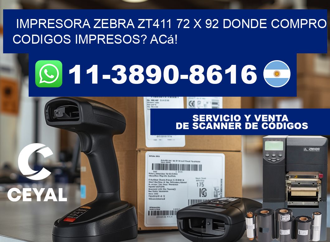 impresora zebra zt411 72 x 92 Donde compro codigos impresos? Acá!