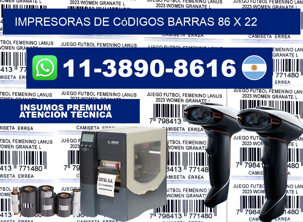 impresoras de códigos barras 86 x 22