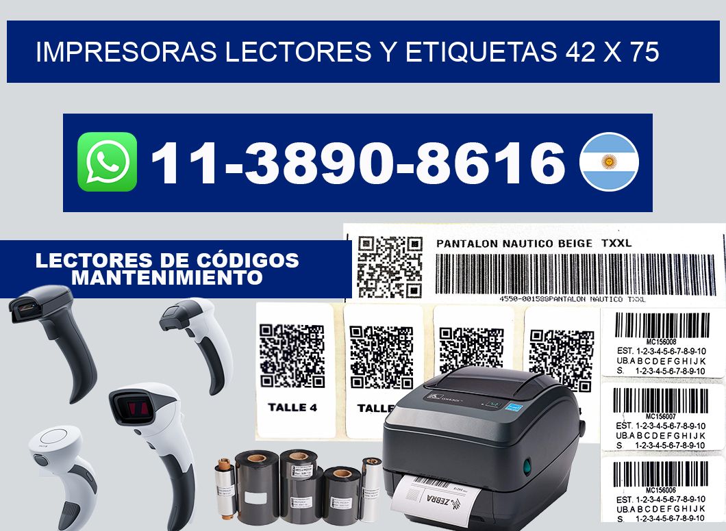 impresoras lectores y etiquetas 42 x 75