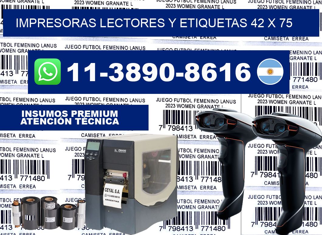 impresoras lectores y etiquetas 42 x 75